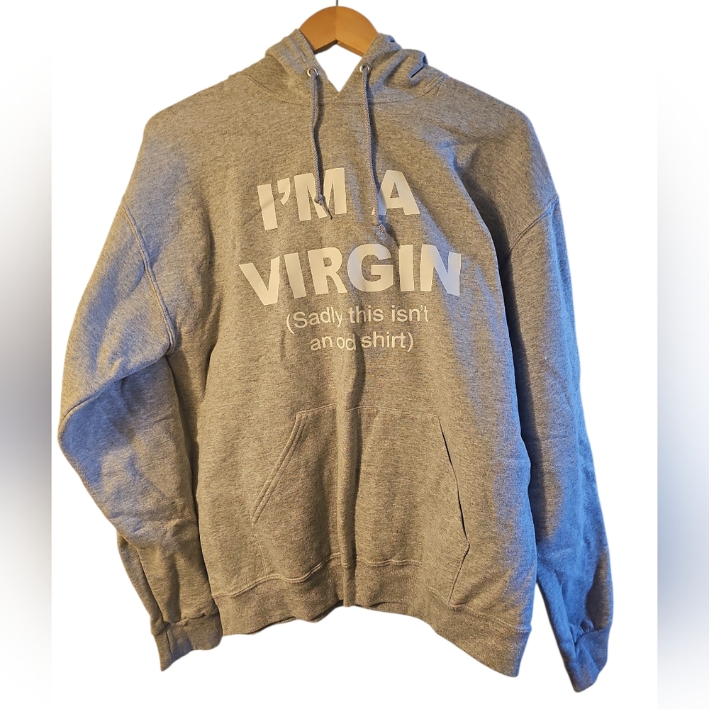 ADIDAS Gray Crewneck Hoodie with Bold White Text